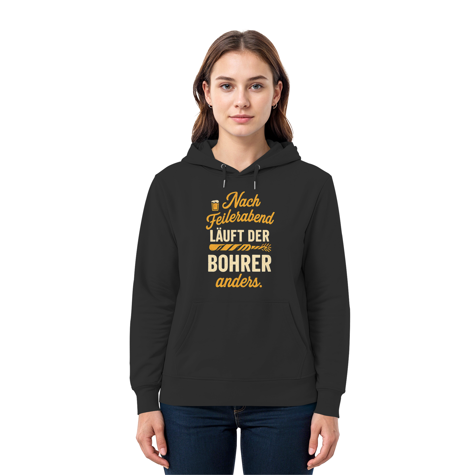 Nach Feierabend läuft der Bohrer anders - Premium Unisex Hoodie