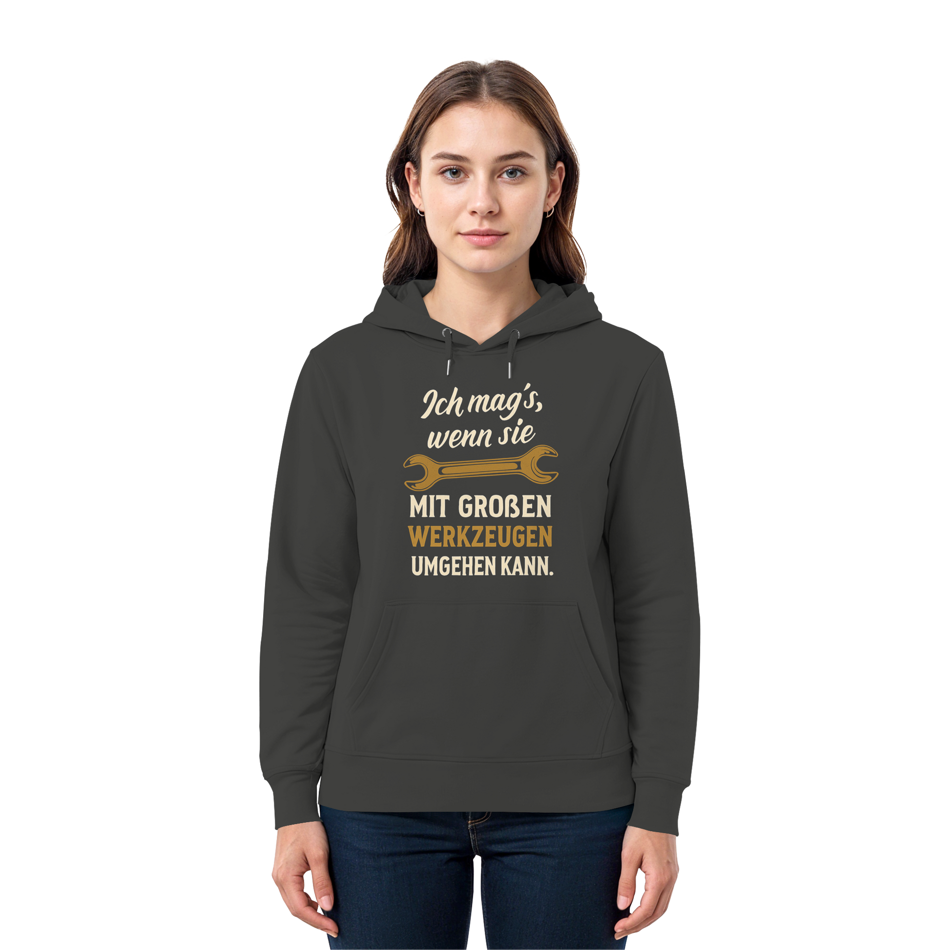 Ich mag's, wenn sie mit großen Werkzeugen umgehen kann - Premium Unisex Hoodie