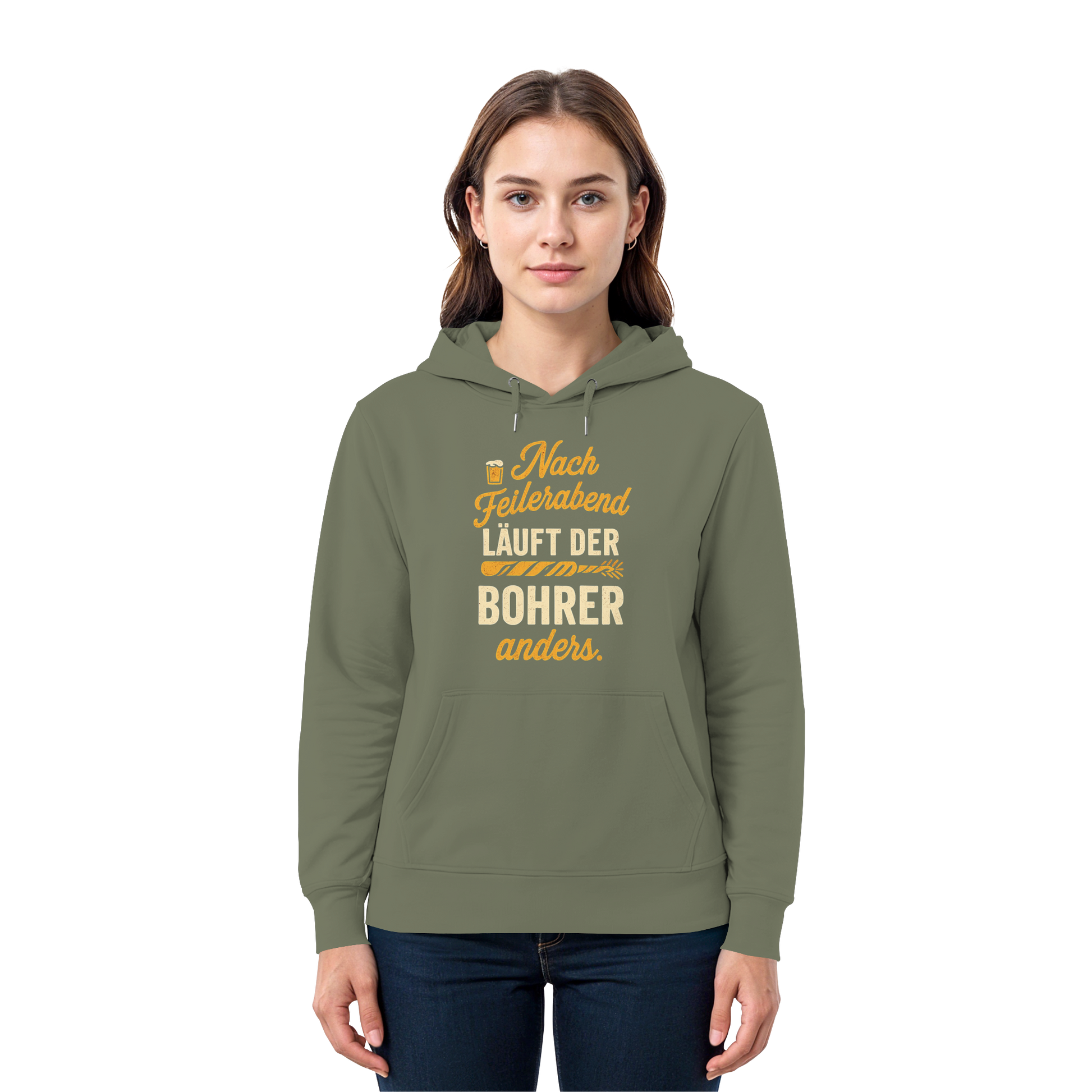Nach Feierabend läuft der Bohrer anders - Premium Unisex Hoodie