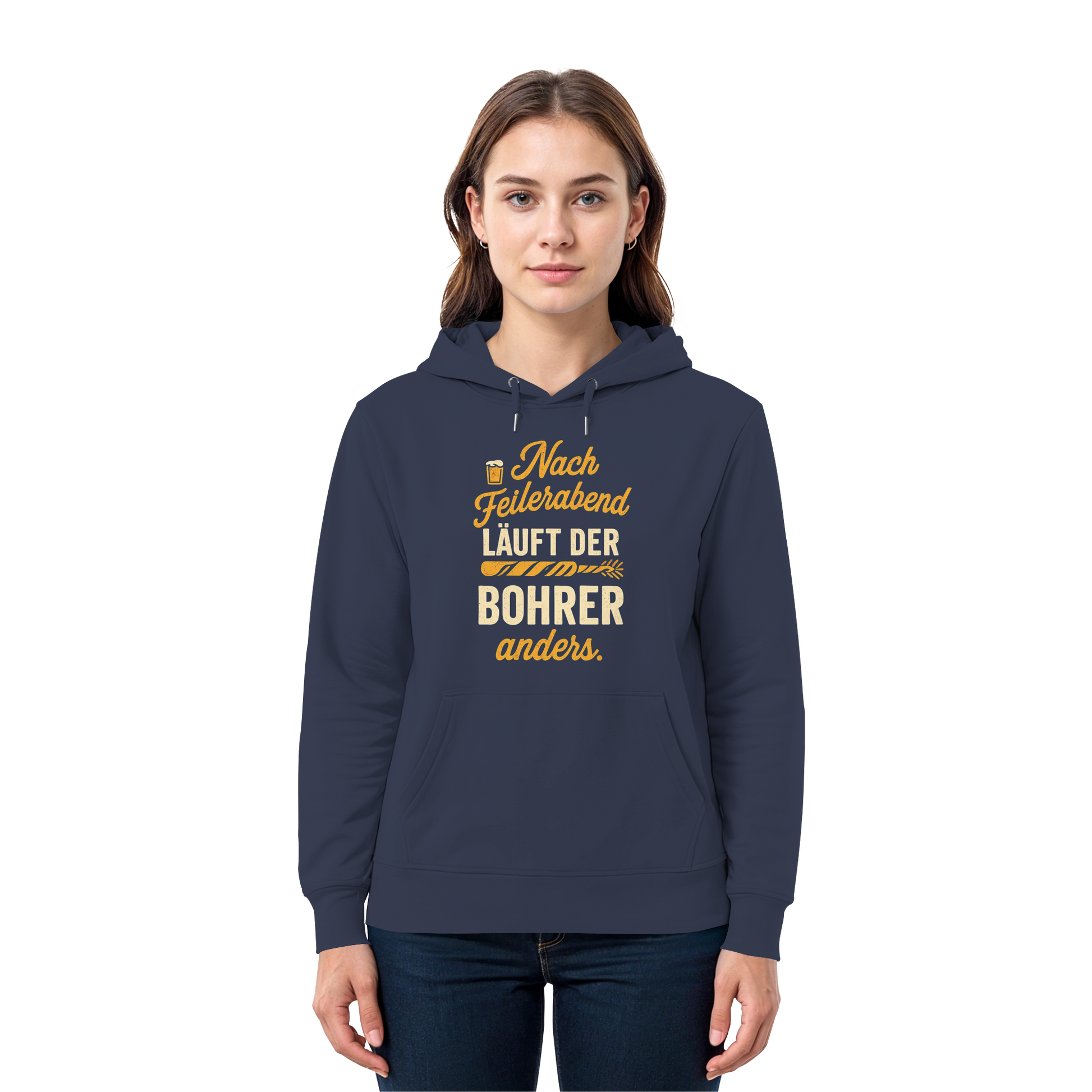 Nach Feierabend läuft der Bohrer anders - Premium Unisex Hoodie