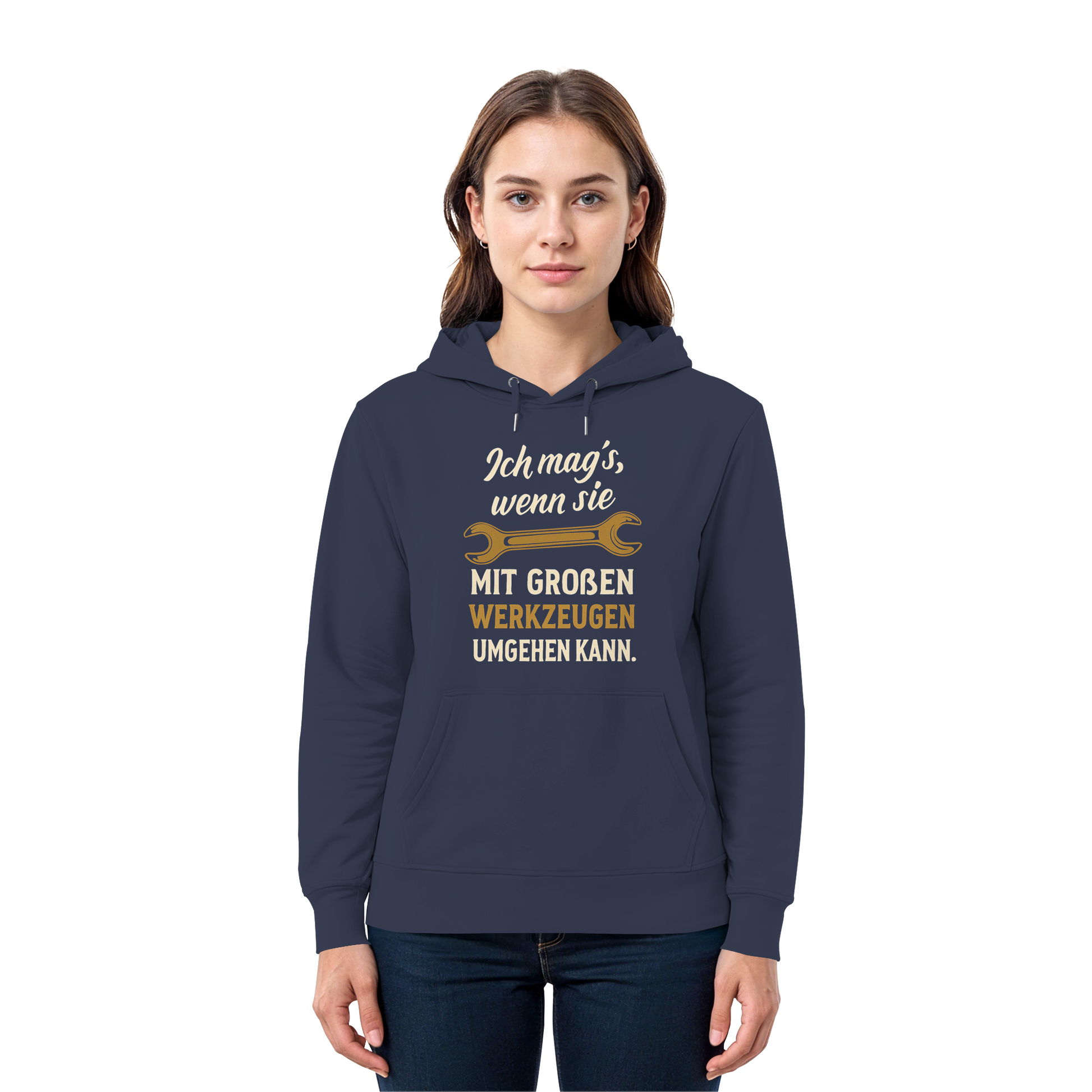 Ich mag's, wenn sie mit großen Werkzeugen umgehen kann - Premium Unisex Hoodie