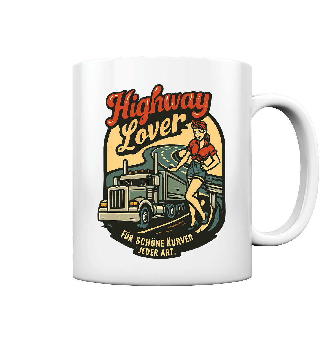 Highway Lover - Für schöne Kurven jeder Art - Tasse glossy